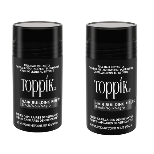 Toppik Twin Pack (Black) Rambut Building Fibers with Keratin, 12g + 12g